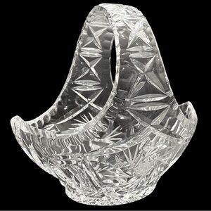 Vintage 1960s Edinburgh Crystal Clear Cut Basket Scottish Oban Star of David